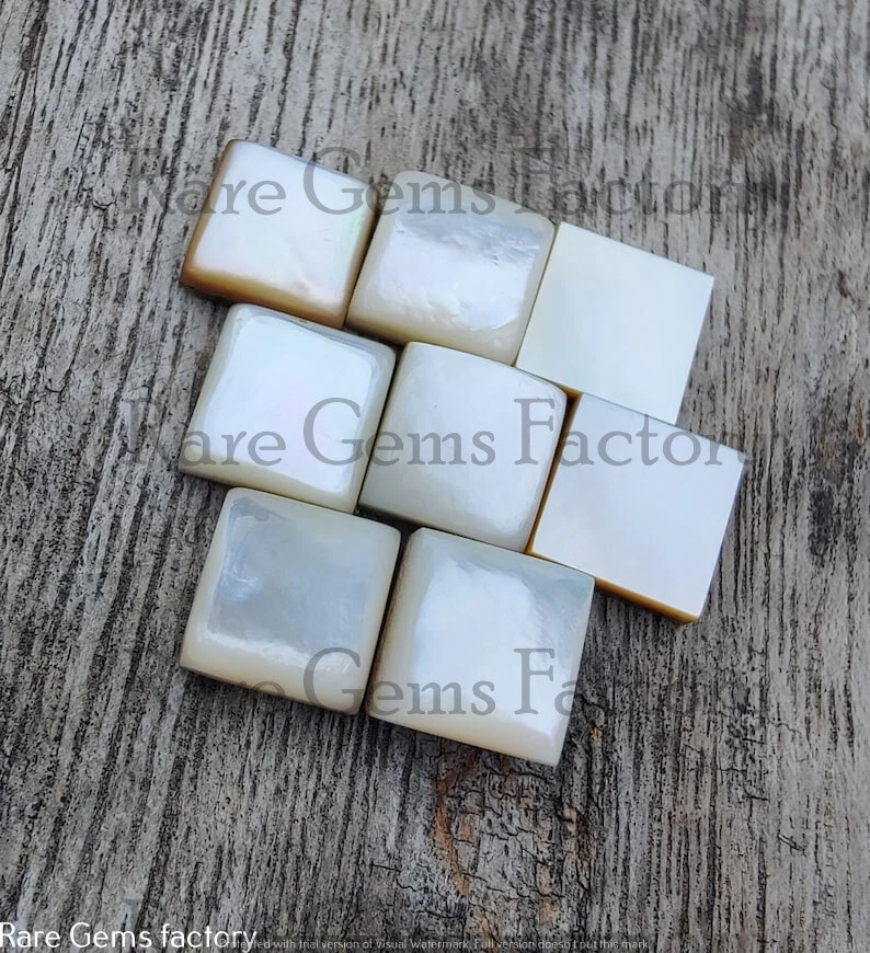 Cabochão natural formato quadrado madrepérola, pedra preciosa solta traseira plana 5mm-15mm - Imagem 1 de 4