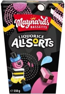 Maynards Bassetts Liquorice Allsorts Sweets Carton 350g, BBD : 11.04.2025 - Picture 1 of 1