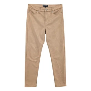 Banana Republic Faux Suede Pants Womens Tan Microfiber 5 Pocket Stretch Size 6 - Picture 1 of 10