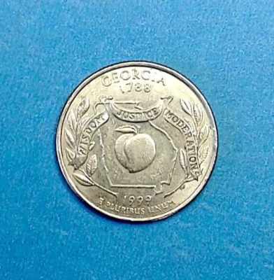 1999-D- GEORGIA STATE QUARTER FROM A US MINT ROLL C- NGC PRICE  CHARTS  (D) - Image 1 of 4