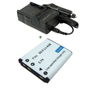 Battery +Charger For Li-42B OLYMPUS FE350 WIDE FE340 FE320 MJU 550WP 7000 550 WP - Picture 1 of 4