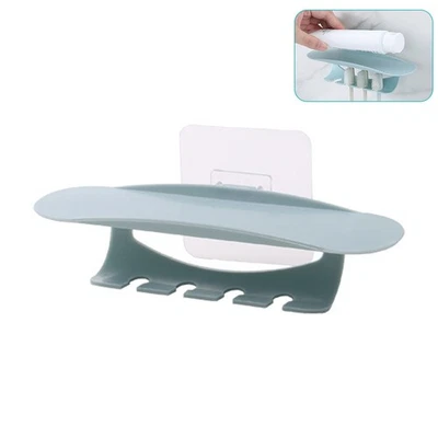 Wall Mount Bathroom Toothbrush Holder Toothpaste Rack Storage Accessories - Image 1 of 4