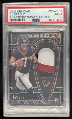 2023 Panini Obsidian C.J. Stroud Sharpened Swatches Electric Etch Red /8 PSA 9 - Image 1 of 2