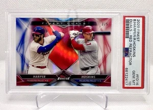 2020 Topps Finest Duals - Bryce Harper & Rhys Hoskins Red Refractor 3/5 PSA 10 - Imagen 1 de 2