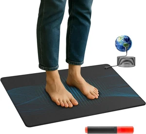 Grounding Mat with 100K Ohmresistor, The Globe Pad for Feet Earth Ground Black - Picture 1 of 9