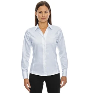 North End Women's Bailey Twill Dress Shirt - Lt Ink Blue - Size Medium - Picture 1 of 5
