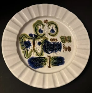 BENNINGTON POTTERS VERMONT 9,75" blau lila grün Schmetterling Teller David Gil - Bild 1 von 8
