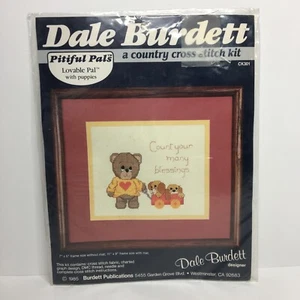 NEW 1985 Dale Burdett Cross Stitch Kit Pitiful Pals Lovable Pal with Puppies NOS - Picture 1 of 3