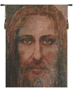 Face of Christ Religious Icon Portrait Italian Tapestry Wall Art Hanging (New) - Picture 1 of 5