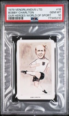 Bobby Charlton - 1979 Venorlandus World of Sport #18 PSA 10 GEMA ¡COMO NUEVO! Foto 1 de 2