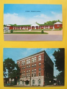 CORRY Pennsylvania 2 Vtg. Postcards Colonial Terrace Motel/ HOTEL CORRY - Picture 1 of 3