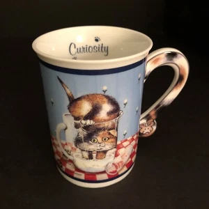 Danbury Mint Gary Patterson Comical Cats Porcelain Mug/ Cup, CURIOSITY - Picture 1 of 9