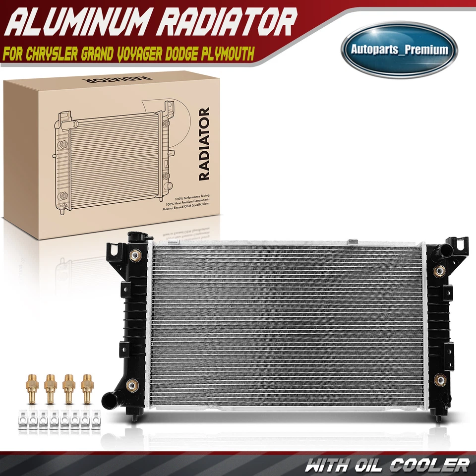 Radiador con enfriador de aceite para Chrysler Grand Voyager Dodge Caravan Plymouth Voyager Foto 1 de 4