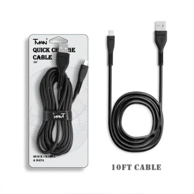 10ft Long Fast USB Cord Cable for US Cellular/ATT Kyocera Dura XE DuraXE E4710 - Image 1 of 3