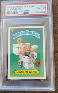 1985 1986 Topps UK Minis Garbage Pail Kids GPK Jason Basin PSA 8 NM-MT # 14B - Bild 1 von 2
