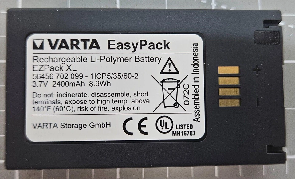 Genuine VARTA EZPack XL for OEM ODM Applications Rechargeable Li-Polymer Battery