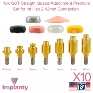 10x Dental Straight Quator Attachment Premium Kit Titanium Int Hex 2.42mm System - Picture 1 of 23