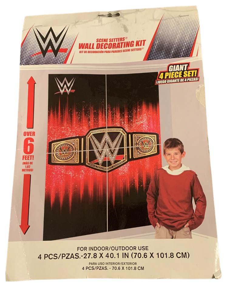 WWE Scene Setters Wall Poster Decorating Kit Kids Giant 4 Piece Scene - Image 1 of 2