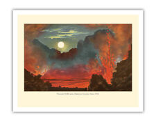 Kilauea Volcano Pele - Big Island Hawaii - Vintage Hawaiian Color Postcard 1910