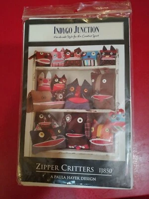 Indygo Junction Zipper Critters Pattern IJ850 Dogs/Cats/Pig w/Zipper Mouth - Image 1 of 3