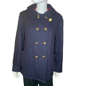 Vintage 60s NWT Debbie Leigh Italian Wool Blend Pea Coat sz 17/18 Modern M/L - Picture 1 of 8
