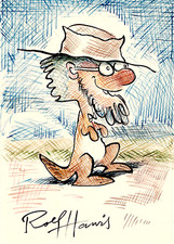 Rolf Harris original colour drawing " Rolfaroo "