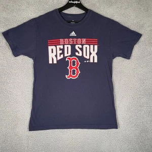 Boston Red Sox Shirt Boys XL 18-20 Blue Short Sleeve Adidas MLB Crew Neck Tee - Picture 1 of 9