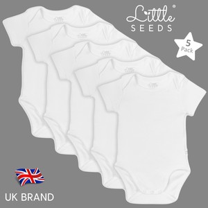 white short sleeve baby vests