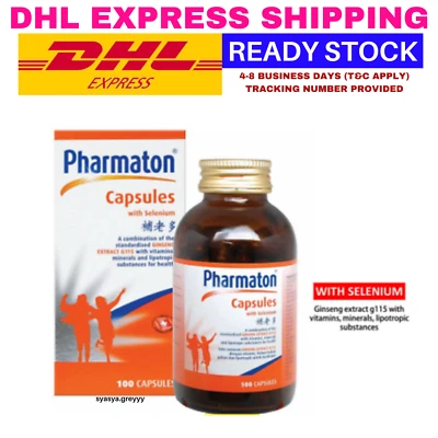 PHARMATON Cápsulas con Ginseng y Selenio 100's-Rendimiento Energético Todos los Días Foto 1 de 4