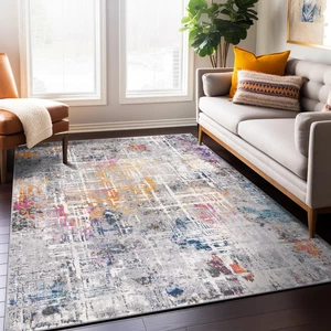 Rugshop Rugs for Bedroom Distressed Abstract Stain Resistant Living Room Rugs - Picture 1 of 34
