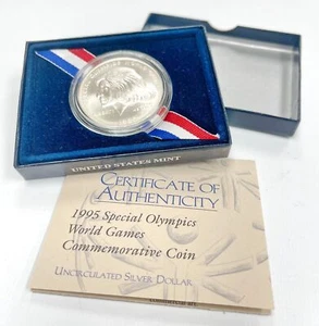 1995-W Special Olympics $1 Silver Commemorative (w/Box & COA) Uncirculated - Picture 1 of 5