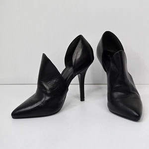 Jo Mercer Black Leather High Heals Size 7 - Picture 1 of 17