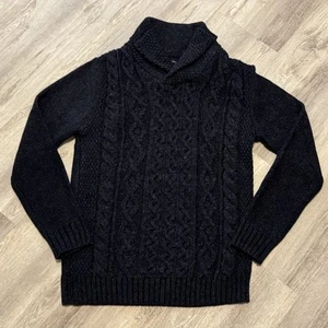 Suéter de punto con cable de lana Paolo Mondo para hombre en azul marino talla M - NUEVO hecho en Italia - Imagen 1 de 11