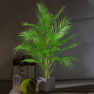 50-88cm Large Artificial Palm Tree Tropical Fake Plants Green Plastic Palm Leaf - Image 1 of 4