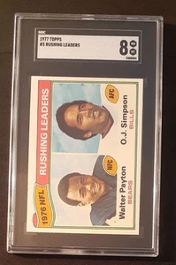 1977 Topps Payton/Simpson #3, SGC 8, Rare- Low Pop, Free Shipping - Picture 1 of 2
