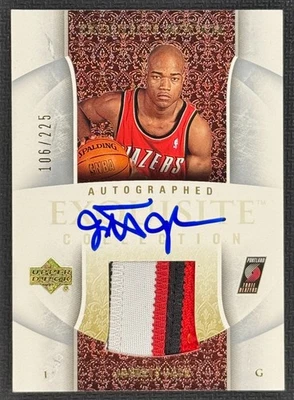 Jarrett Jack 2005-06 Upper Deck Exquisite Collection Rookie Patch Auto /225 - Image 1 of 2