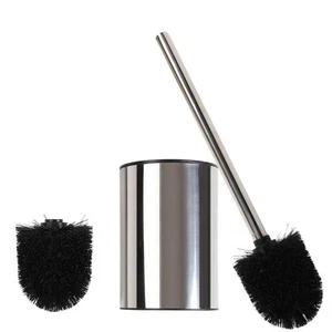 Stainless Steel Toilet Brush and Holder Set Bathroom Bowl Scrubber Cleaner - Picture 1 of 7