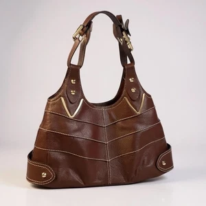 OrYANY Pebbled Brown Leather Large Satchel Excellent PreLoved Condition! - Picture 1 of 9