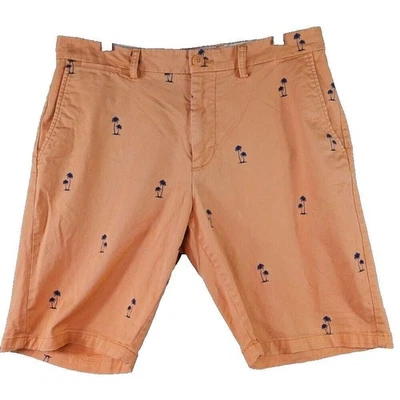 Pantalones Cortos Old Navy Para Hombre 32 Ultimate Slim Naranja Sarga Palmera Golf Elastizados Preppy Foto 1 de 4
