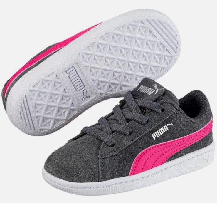 Zapatos de bebé PUMA Vikky Ac Infantil Niña Niños Irongate/Remolacha Púrpura/Rosa Talla 10 Foto 1 de 4