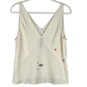 Veda 100% Silk V-neck Sleeveless Tank Medium - Picture 1 of 7