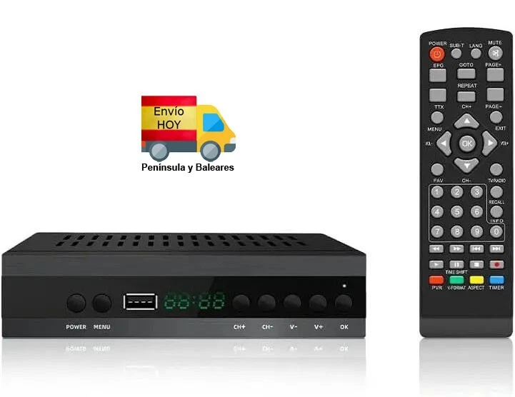 TDT HD DVB T2 SINTONIZADOR CANALES ESPAÑA TV EUROCONECTOR HDMI USB GRABADOR - Imagen 1 de 4