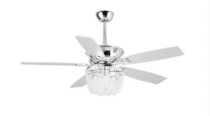 Parrot Uncle Astral 52 in. Indoor Chrome Chandelier Ceiling Fan w/light 3600cfm - Picture 1 of 3