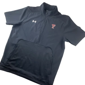 Mens Under Armour Black Texas Tech Golf Pullover 2.0 Half-Zip Jacket med NCAA - Picture 1 of 13