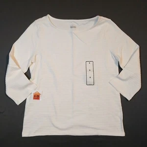 S L XL Choose Size Womens White Black Blouse shirt NWT Basic Editions 3/4 Sleeve - Picture 1 of 18