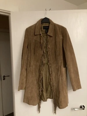 A Cool Vintage Western Fringed Brown Suede Jacket By Centigrade Size Small - Image 1 of 4