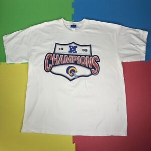 Vintage 1999 St. Louis Rams NFC Western Division Champions Tee T-Shirt White XL