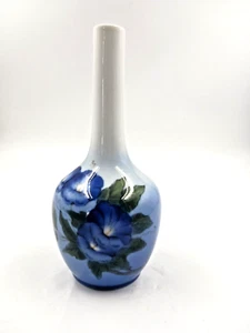 Vintage Royal Copenhagen handbemalte Morning Glories blau/weiße Knospenvase ~ gebraucht, in einwandfreiem Zustand - Bild 1 von 7