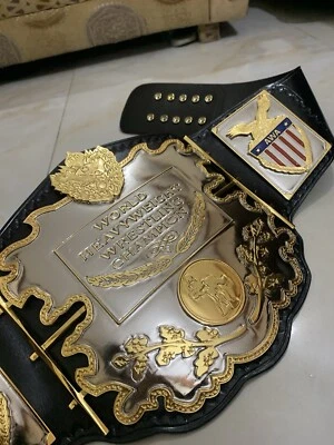 Cinturón Campeonato Lucha Peso Pesado Awa, 4mm Zinc, 2 Capas. Doble Chapado Foto 1 de 4