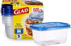GladWare Soup & Salad Food Storage Containers for 24 oz - 5 Count, Standard 